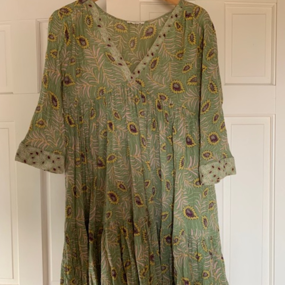 ba&sh Green Floral Dress